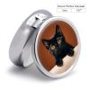 3 Compartment Medicine Pill Case Cute Peeping Black Cat Printed Round Pill Box Small Pill Organizer Box for Pocket Purse Briefcase Pills Medicine Cod Liver Oil Storage Box Earplug Case view 2
