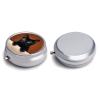3 Compartment Medicine Pill Case Cute Peeping Black Cat Printed Round Pill Box Small Pill Organizer Box for Pocket Purse Briefcase Pills Medicine Cod Liver Oil Storage Box Earplug Case view 3