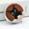 3 Compartment Medicine Pill Case Cute Peeping Black Cat Printed Round Pill Box Small Pill Organizer Box for Pocket Purse Briefcase Pills Medicine Cod Liver Oil Storage Box Earplug Case view 4