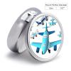 3 Compartment Medicine Pill Case Airplane Printed Round Pill Box Small Pill Organizer Box for Pocket Purse Briefcase Pills Medicine Cod Liver Oil Storage Box Earplug Case view 2