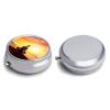 3 Compartment Medicine Pill Case Yoga Meditation Printed Round Pill Box Small Pill Organizer Box for Pocket Purse Briefcase Pills Medicine Cod Liver Oil Storage Box Earplug Case view 3