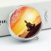 3 Compartment Medicine Pill Case Yoga Meditation Printed Round Pill Box Small Pill Organizer Box for Pocket Purse Briefcase Pills Medicine Cod Liver Oil Storage Box Earplug Case view 4