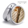3 Compartment Medicine Pill Case Flute Music Printed Round Pill Box Small Pill Organizer Box for Pocket Purse Briefcase Pills Medicine Cod Liver Oil Storage Box Earplug Case view 2