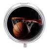 3 Compartment Medicine Pill Case Basketball Printed Round Pill Box Small Pill Organizer Box for Pocket Purse Briefcase Pills Medicine Cod Liver Oil Storage Box Earplug Case view 1