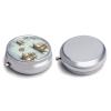 3 Compartment Medicine Pill Case Boat Map Printed Round Pill Box Small Pill Organizer Box for Pocket Purse Briefcase Pills Medicine Cod Liver Oil Storage Box Earplug Case view 3