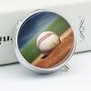 3 Compartment Medicine Pill Case Baseball Printed Round Pill Box Small Pill Organizer Box for Pocket Purse Briefcase Pills Medicine Cod Liver Oil Storage Box Earplug Case view 4