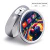 3 Compartment Medicine Pill Case Bowling Balls Printed Round Pill Box Small Pill Organizer Box for Pocket Purse Briefcase Pills Medicine Cod Liver Oil Storage Box Earplug Case view 2