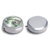 3 Compartment Medicine Pill Case Crocodile Green Printed Round Pill Box Small Pill Organizer Box for Pocket Purse Briefcase Pills Medicine Cod Liver Oil Storage Box Earplug Case view 3