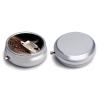 3 Compartment Medicine Pill Case Coffee Cup and Coffee Beans Printed Round Pill Box Small Pill Organizer Box for Pocket Purse Briefcase Pills Medicine Cod Liver Oil Storage Box Earplug Case view 3