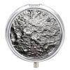 3 Compartment Medicine Pill Case Silver Texture Printed Round Pill Box Small Pill Organizer Box for Pocket Purse Briefcase Pills Medicine Cod Liver Oil Storage Box Earplug Case view 1