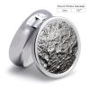 3 Compartment Medicine Pill Case Silver Texture Printed Round Pill Box Small Pill Organizer Box for Pocket Purse Briefcase Pills Medicine Cod Liver Oil Storage Box Earplug Case view 2