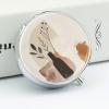 3 Compartment Medicine Pill Case Beige and Brown Printed Round Pill Box Small Pill Organizer Box for Pocket Purse Briefcase Pills Medicine Cod Liver Oil Storage Box Earplug Case view 4