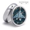 3 Compartment Medicine Pill Case Air Force Fighter Jet Printed Round Pill Box Small Pill Organizer Box for Pocket Purse Briefcase Pills Medicine Cod Liver Oil Storage Box Earplug Case view 2