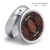 3 Compartment Medicine Pill Case Mexican Style Pattern Printed Round Pill Box Small Pill Organizer Box for Pocket Purse Briefcase Pills Medicine Cod Liver Oil Storage Box Earplug Case view 2