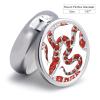 3 Compartment Medicine Pill Case Red and White Snake Printed Round Pill Box Small Pill Organizer Box for Pocket Purse Briefcase Pills Medicine Cod Liver Oil Storage Box Earplug Case view 2