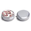 3 Compartment Medicine Pill Case Red and White Snake Printed Round Pill Box Small Pill Organizer Box for Pocket Purse Briefcase Pills Medicine Cod Liver Oil Storage Box Earplug Case view 3