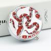 3 Compartment Medicine Pill Case Red and White Snake Printed Round Pill Box Small Pill Organizer Box for Pocket Purse Briefcase Pills Medicine Cod Liver Oil Storage Box Earplug Case view 4