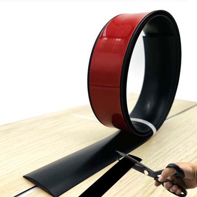 Elitix 1-20ft Transition Divider Strip Self Adhesive Easy to Cuttable, Soft Threshold Gap Joining Seam Cover Self Adhesive, Not Require Drilling Edge Trim(Style C,9ft(274cm))