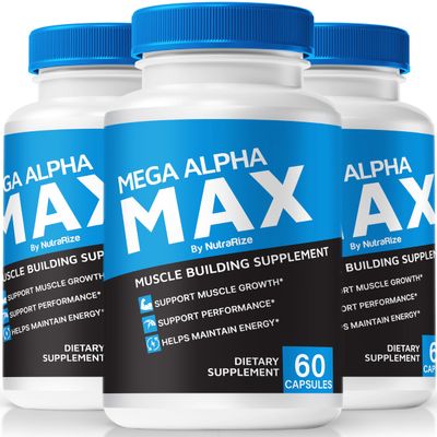 (3 Pack) Mega Alpha Max Pills, Natural MegaAlpha Max Male Capsules to Achieve Your Fitness Goals, Premium Formula for Men to Support Peak Performance & Overall Health, Official Reviews (180 Capsules)