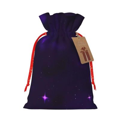 Muflvdx Galaxy Starry Space Purple Starry Print Sacks Drawstring Bags,Gift Bags Reusable Easy To Wrap,For Birthdays,Holidays,Christmas Bags