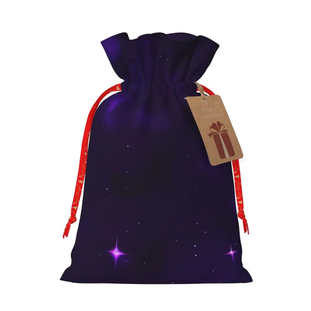 Muflvdx Galaxy Starry Space Purple Starry Print Sacks Drawstring Bags,Gift Bags Reusable Easy To Wrap,For Birthdays,Holidays,Christmas Bags