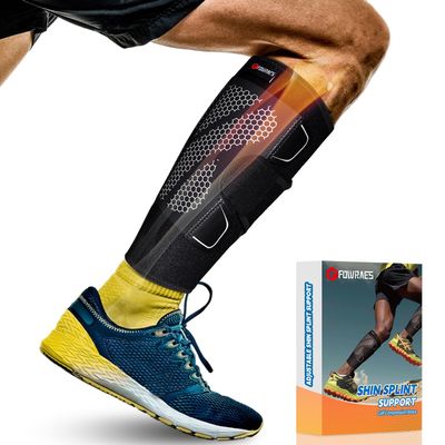 4-Way Adjustable Compression Calf Brace for Men & Women - Sports Leg Support Sleeve Relieves Varicose Veins, Swelling, Shin Splint Pain & Muscle Strain Recovery for Running, Hiking, Fitness(Medium)
