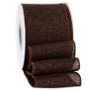 SDZMDL Brown Burlap Wired Ribbon 2-1/2 Inch, Solid Ribbon with Wire Edge for Valentine's Day Big Bow, Wreath, Christmas Tree, Outdoor Decoration, Gift Wrapping, 10 Yards/Roll. view 1