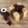 SDZMDL Brown Burlap Wired Ribbon 2-1/2 Inch, Solid Ribbon with Wire Edge for Valentine's Day Big Bow, Wreath, Christmas Tree, Outdoor Decoration, Gift Wrapping, 10 Yards/Roll. view 2