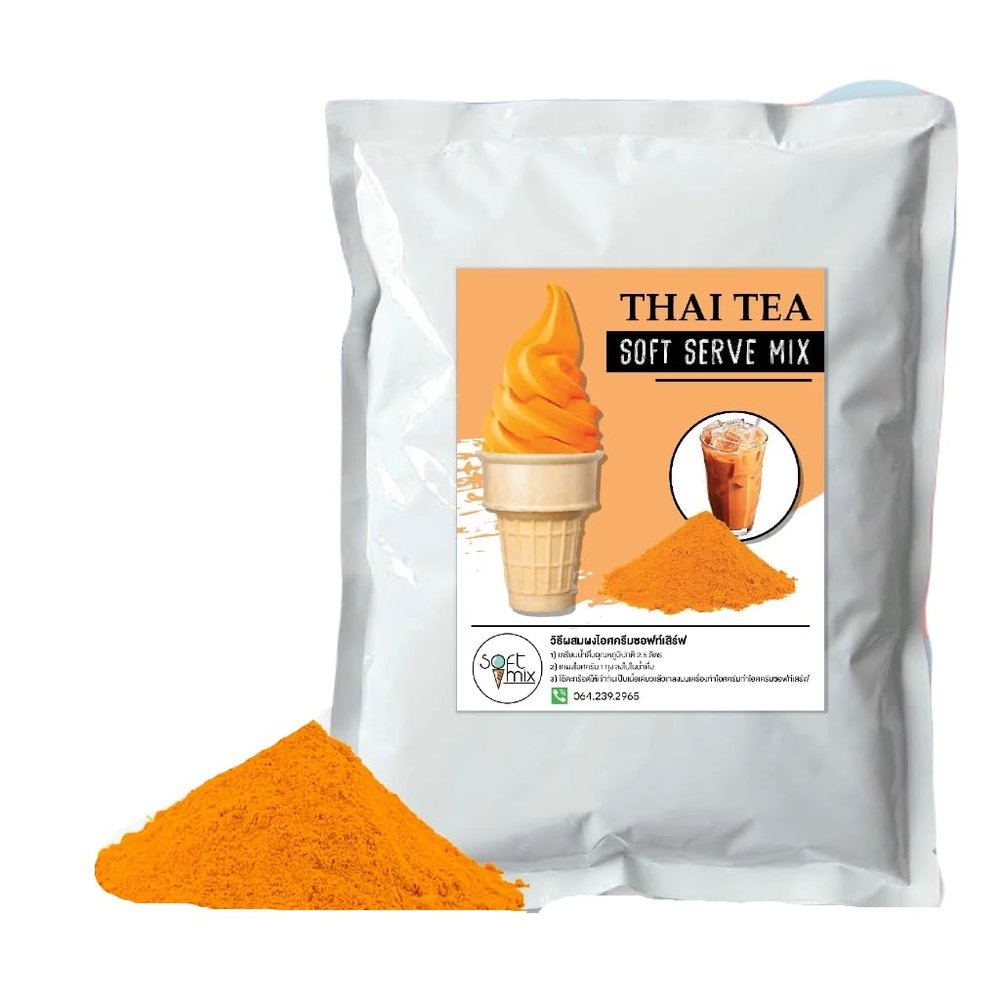 Soft=Mix Soft serve ice cream powder 1 kg. (1 kg., Thai tea)