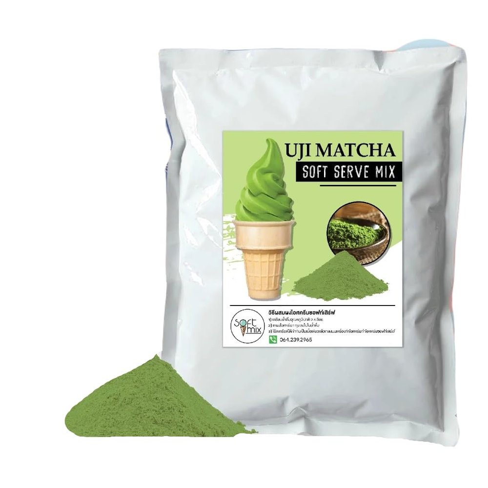 Soft=Mix Soft serve ice cream powder 1 kg. (1 kg., Uji Matcha)