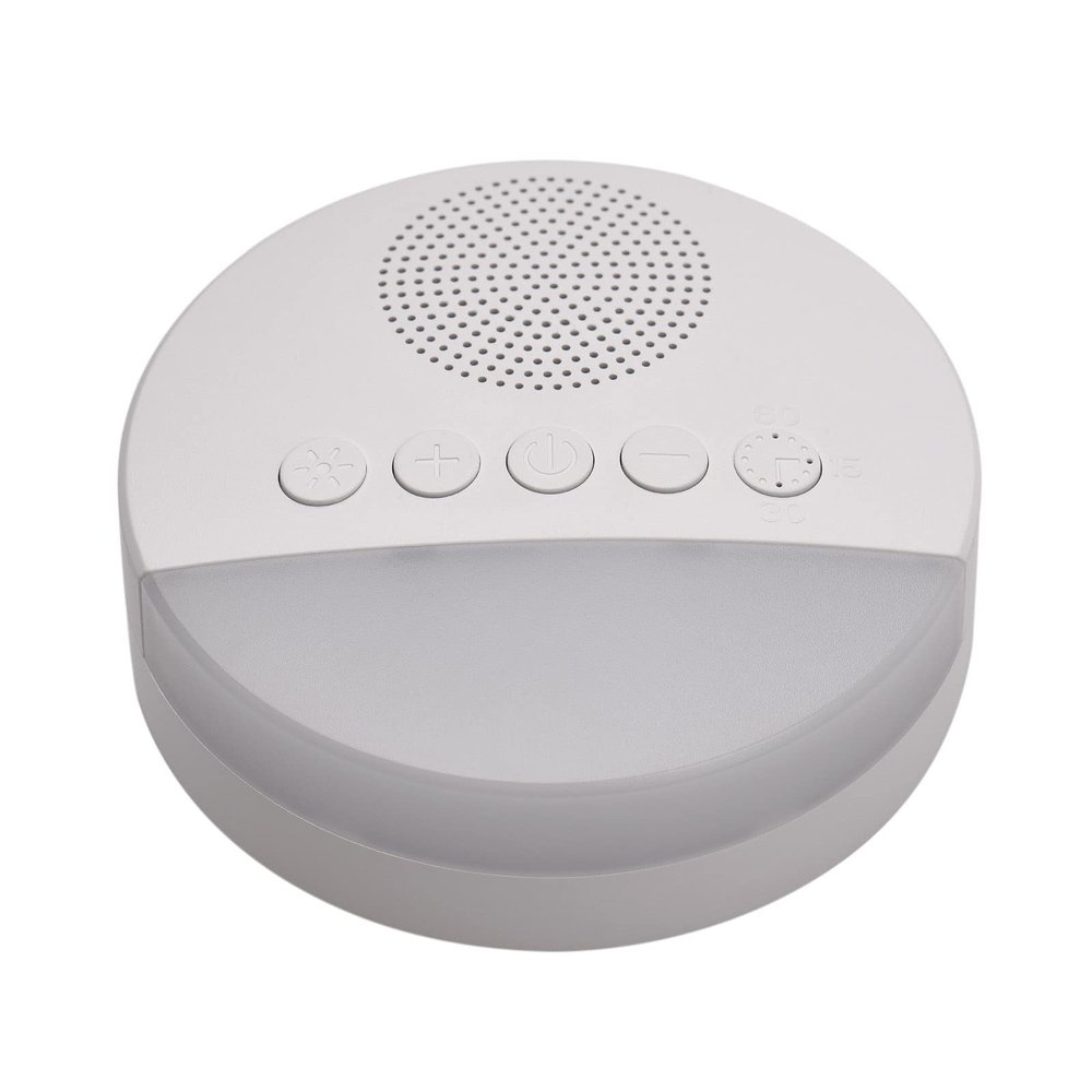 Sound Machine, White Music Light Machine White Noise Sound Machine Sleep Sounds with Timer USB Powered White and 20 Soothing Sounds Breath Light for Sleeping Relaxation