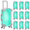 AIOMOB 10 Pack Mini Suitcase Party Favor Gift Box Plastic False Eyelashes Packaging Luggage Box for Travel Wedding Bachelorette Party Bridesmaid Bridal Shower Favors Decorations (Green) view 1
