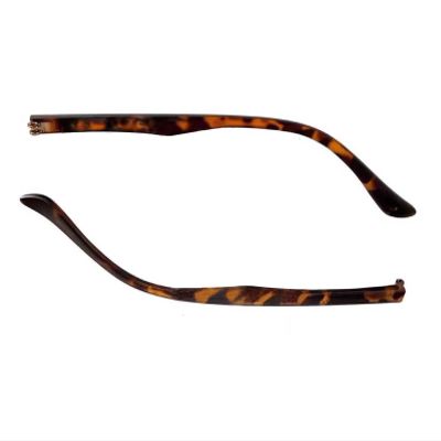 1 Pair Glasses Replacement Temple Arms, Eyeglass Frame Arms Legs Replacement Repair Kit Universal, Double Convex Teeth, Tortoiseshell Color