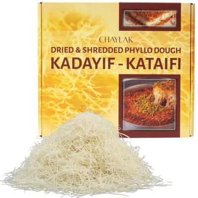 Kataifi Shredded Fillo Dough, Dried & Shredded Phyllo Dough for Dubai Chocolate Bar Pistachio, Kadayif, Kataifi, Knafeh (17.6 oz)