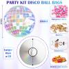 100 Pcs Disco Ball Bags Party Favors 5.9 x 5.9 inches Holographic Resealable Bags Recovery Kit Bachelorette Party for Easter Wedding Birthday Decoration Travel Packaging (Disco Ball) view 2
