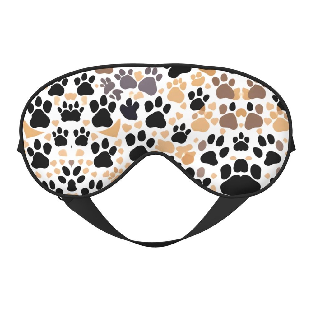 Cute Dog Paw Prints Print Block Out Light Sleeping Eye Mask,Night Blindfold, Breathable Soft Eye Shade Cover Gifts