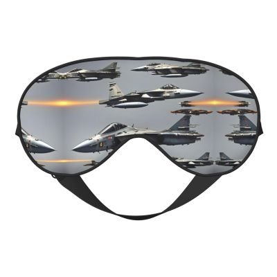Aircraft Fighter Jets Print Block Out Light Sleeping Eye Mask,Night Blindfold, Breathable Soft Eye Shade Cover Gifts