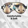Abstract World Map Print Block Out Light Sleeping Eye Mask,Night Blindfold, Breathable Soft Eye Shade Cover Gifts view 3