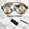 Abstract World Map Print Block Out Light Sleeping Eye Mask,Night Blindfold, Breathable Soft Eye Shade Cover Gifts view 4