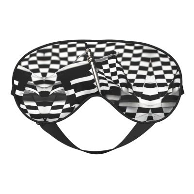 Checkered Flags Race Flags Print Block Out Light Sleeping Eye Mask,Night Blindfold, Breathable Soft Eye Shade Cover Gifts