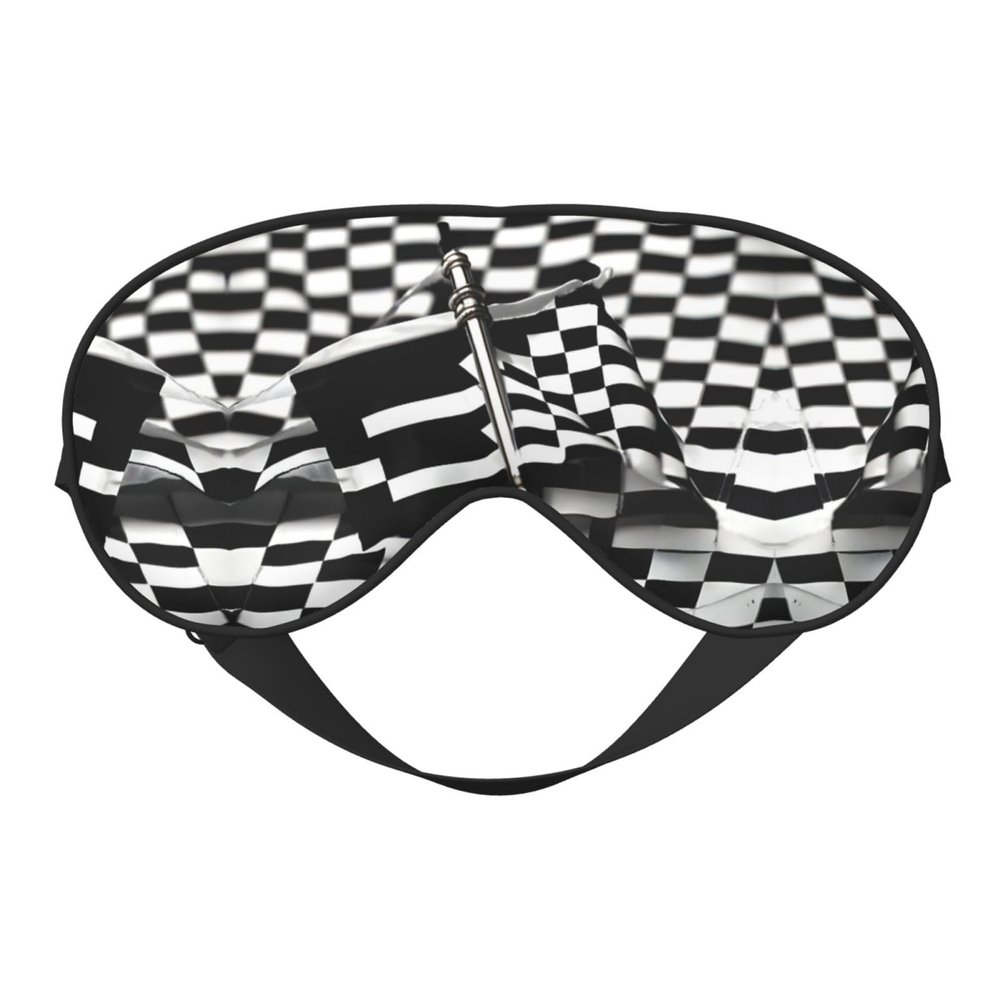 Checkered Flags Race Flags Print Block Out Light Sleeping Eye Mask,Night Blindfold, Breathable Soft Eye Shade Cover Gifts