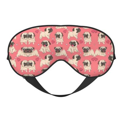 Pug Dog Print Block Out Light Sleeping Eye Mask,Night Blindfold, Breathable Soft Eye Shade Cover Gifts