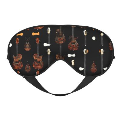 Art Guitar Pattern Print Print Block Out Light Sleeping Eye Mask,Night Blindfold, Breathable Soft Eye Shade Cover Gifts