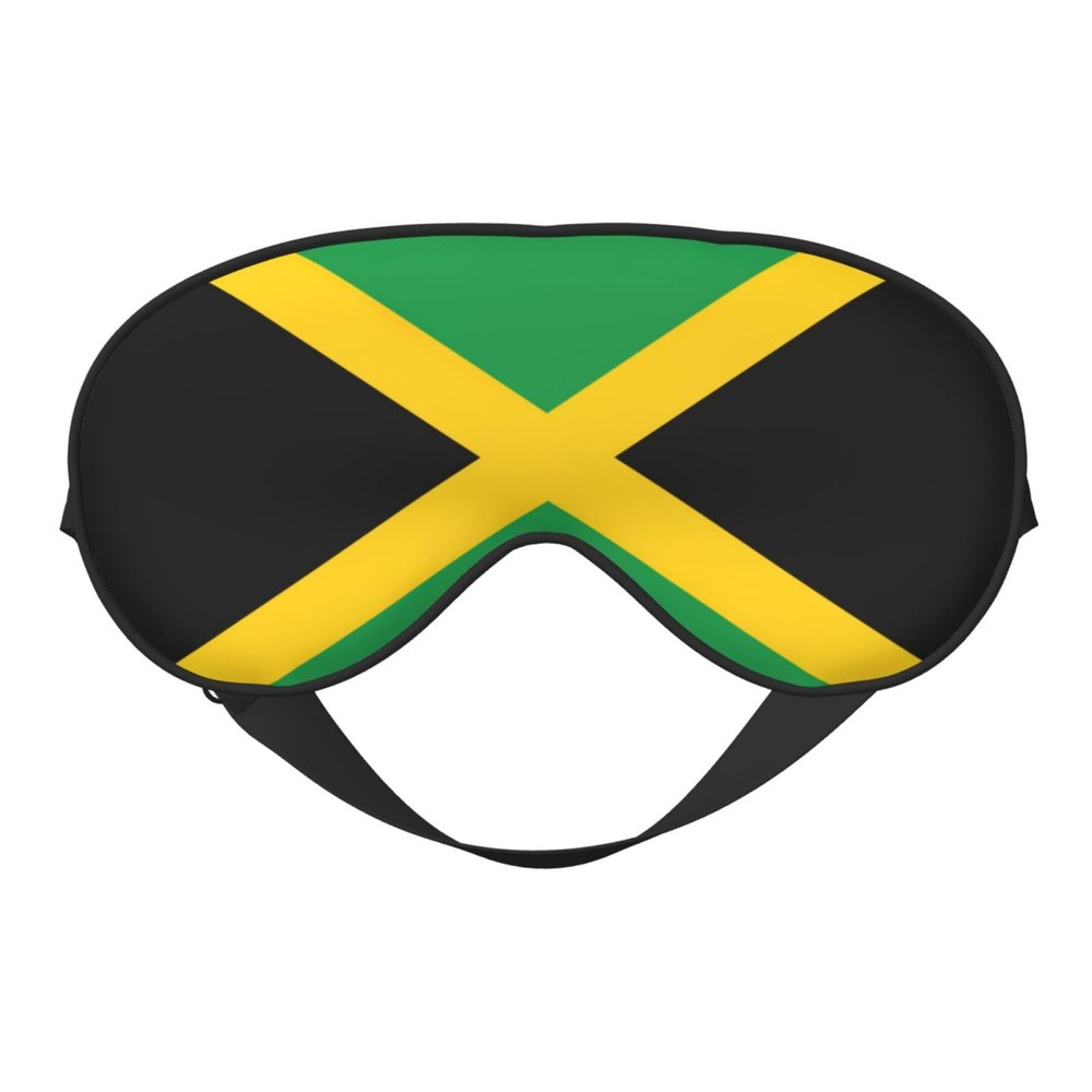 Flag of Jamaica Print Block Out Light Sleeping Eye Mask,Night Blindfold, Breathable Soft Eye Shade Cover Gifts