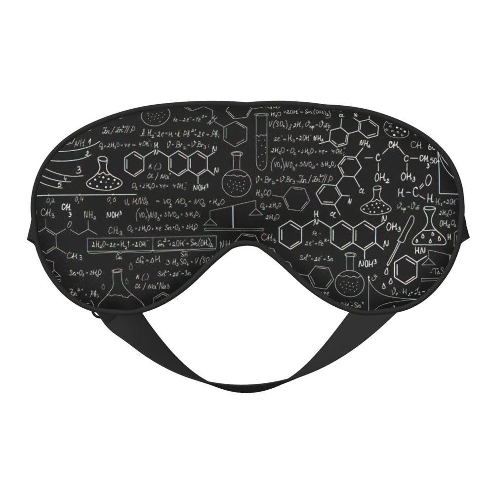 Abstract Science Chemistry Illustration 3D Print Block Out Light Sleeping Eye Mask,Night Blindfold, Breathable Soft Eye Shade Cover Gifts