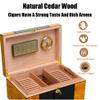 Cigar Humidor, Cigar Box With Cedar Lining And Dividers, Humidor With Hygrometer And Humidifiers, Gloss Piano Finish, Cigar Accessories, Holds 150 Cigars Cigar Gifts For Men view 2