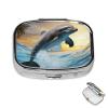 Pill Case Rectangle 3 Compartment Pill Box Round Pill Organize Metal Waterproof Medicine Organizer Box for Travel Small Pill Container Portable for Supplements view 1