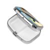 Pill Case Rectangle 3 Compartment Pill Box Round Pill Organize Metal Waterproof Medicine Organizer Box for Travel Small Pill Container Portable for Supplements view 4
