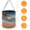 YTLKGFP Halloween Baskets Coconut Palm Tree Sandy Beach Printed Candy Bucket Halloween Trick Or Treat Bag Portable Candy Bag Goodie Bags for Party Favor view 2