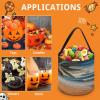 YTLKGFP Halloween Baskets Coconut Palm Tree Sandy Beach Printed Candy Bucket Halloween Trick Or Treat Bag Portable Candy Bag Goodie Bags for Party Favor view 3